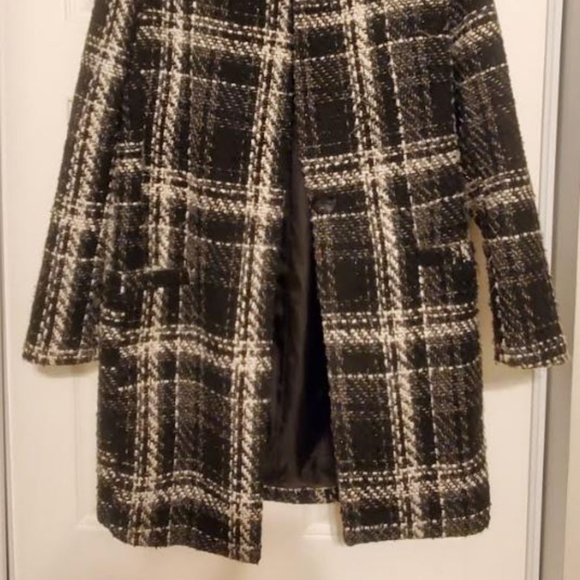 COPY - Express Black and White Plaid Peacoat - XS/TP - Picture 9 of 12